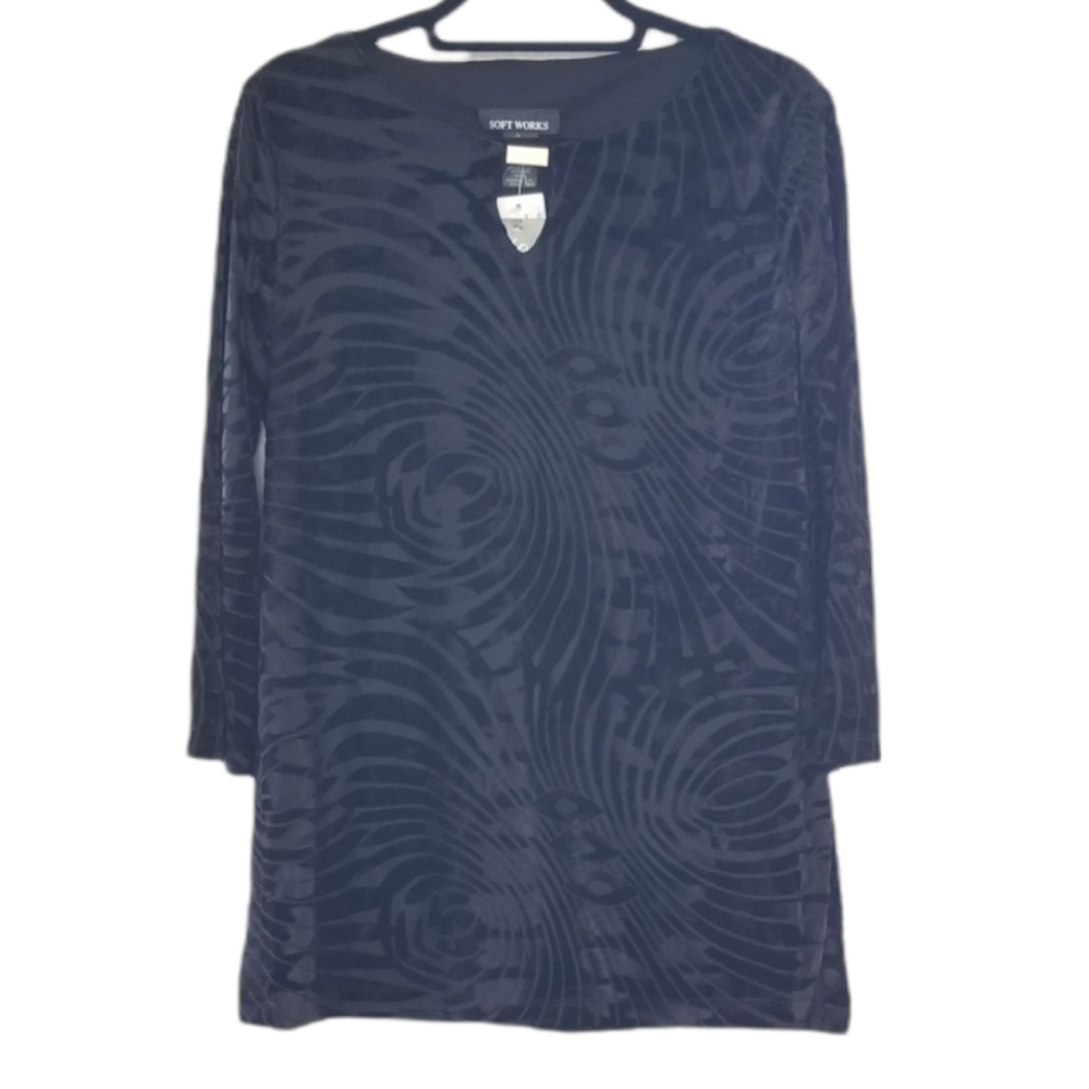 NWT Soft Works Black Velvet Top